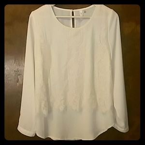 Lace overlay blouse